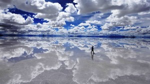 Spectacular Reflections On Salt Flat In Bolivia HD Desktop Background